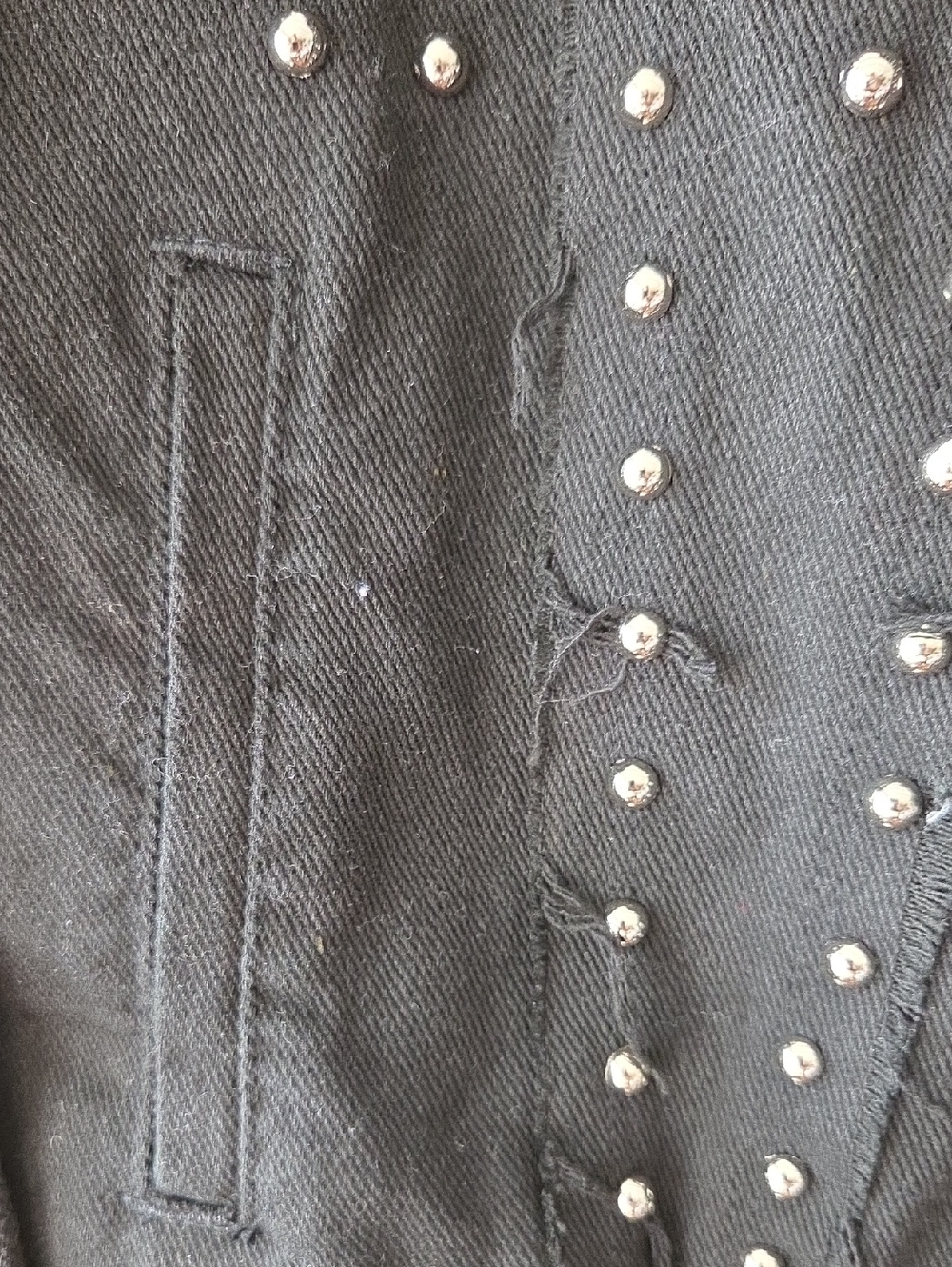 Black Studded Denim Jacket - Picture 4 of 9